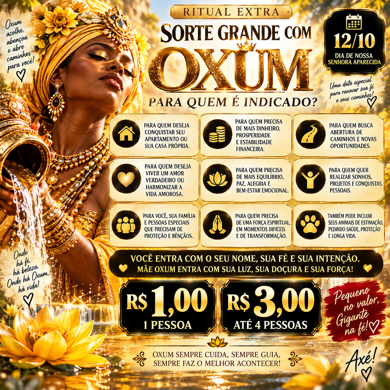Sorte Grande com Oxum — para quem é indicado